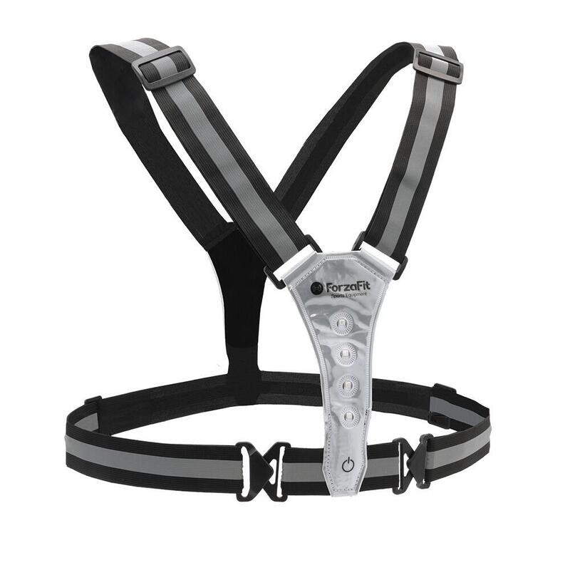 Colete de corrida com iluminação LED refletiva - Preto