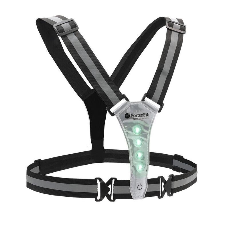 Colete de corrida com iluminação LED refletiva - Preto