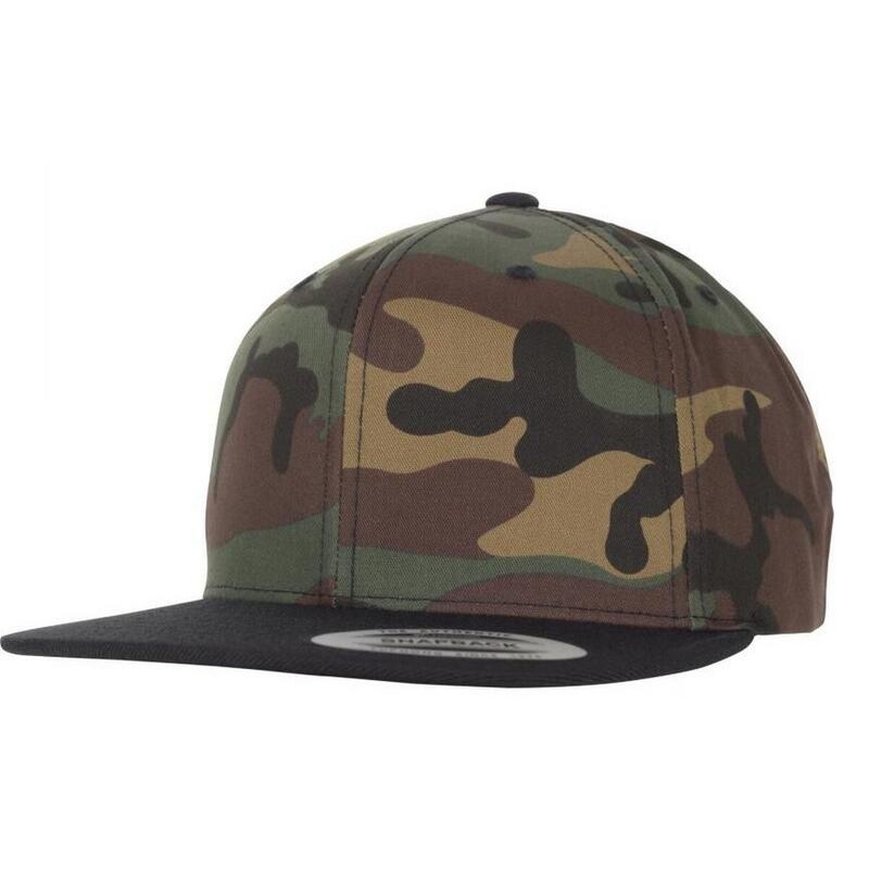 Klassieke Camo Tweekleurige Snapback Cap (Zwart/Groen)