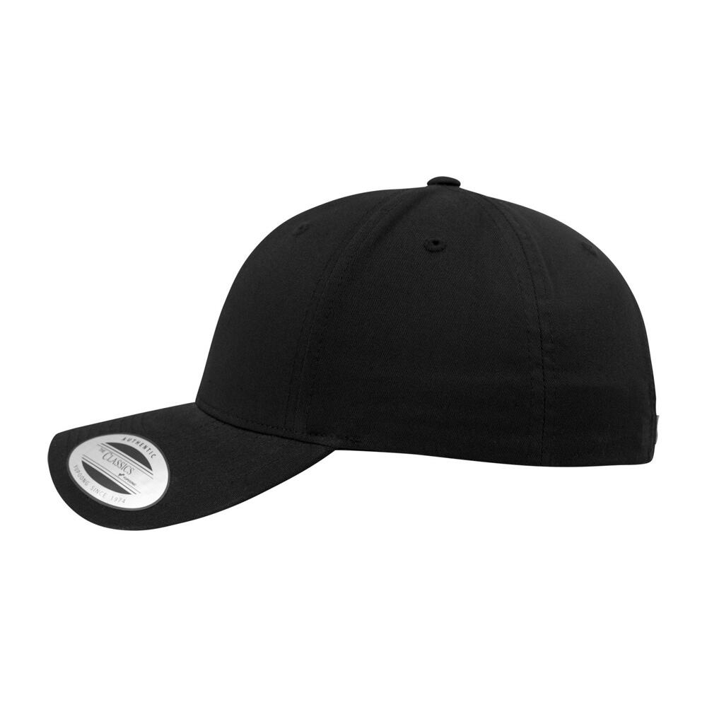 Boné clássico de pala curva com fecho de correr (Preto) 3/4