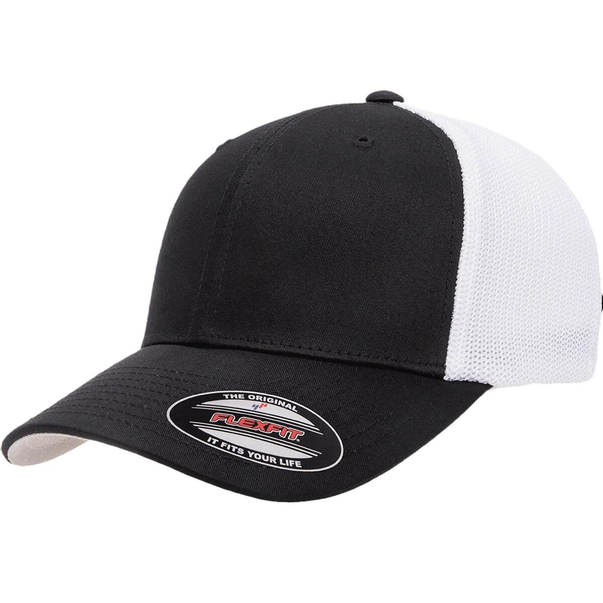 Cappellino Da Camionista Due Toni Flexfit Nero Bianco 3/3