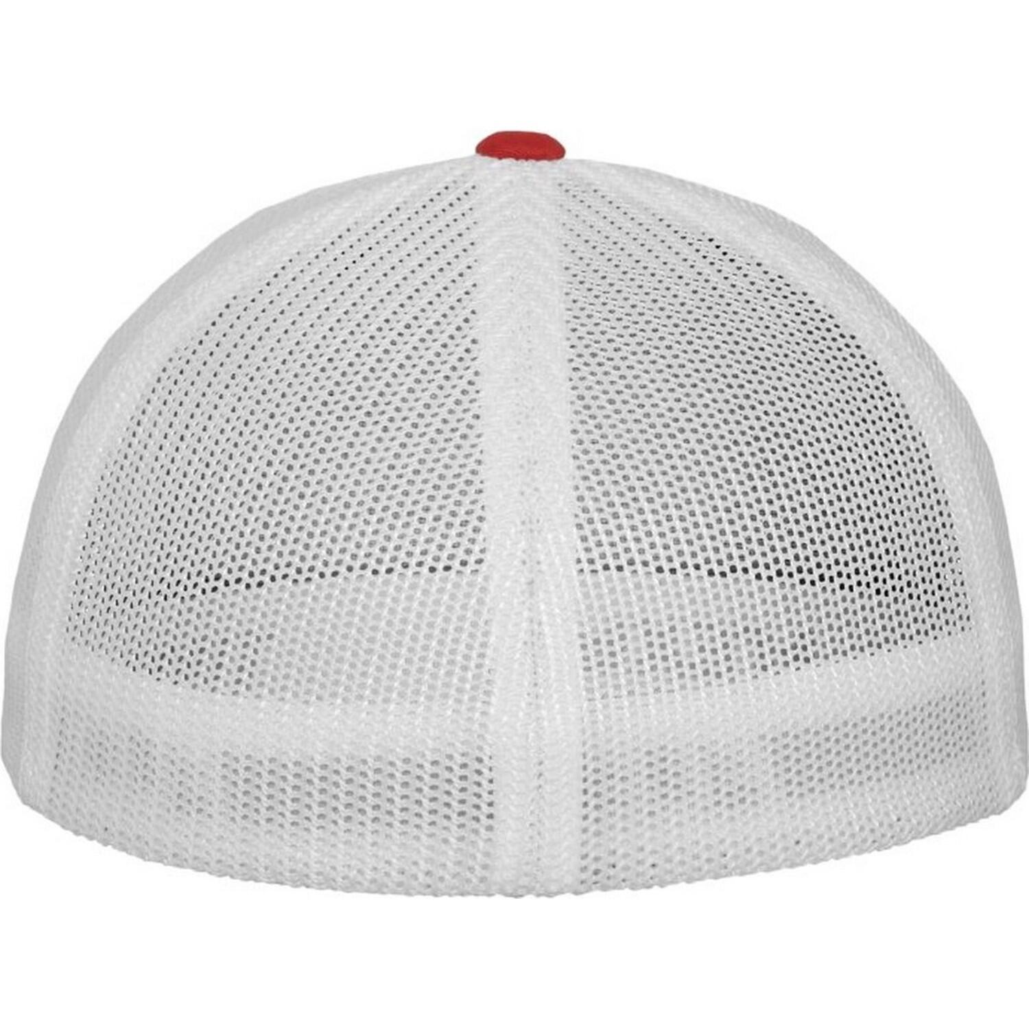 Cappellino Da Camionista Due Toni Flexfit Rosso Bianco 2/4