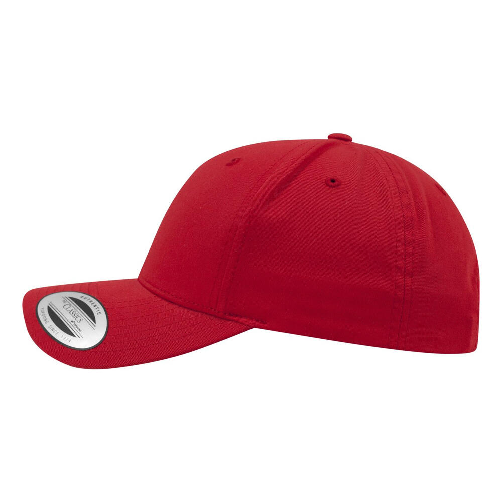 Boné clássico de pala curva com fecho de correr (Vermelho) 3/4