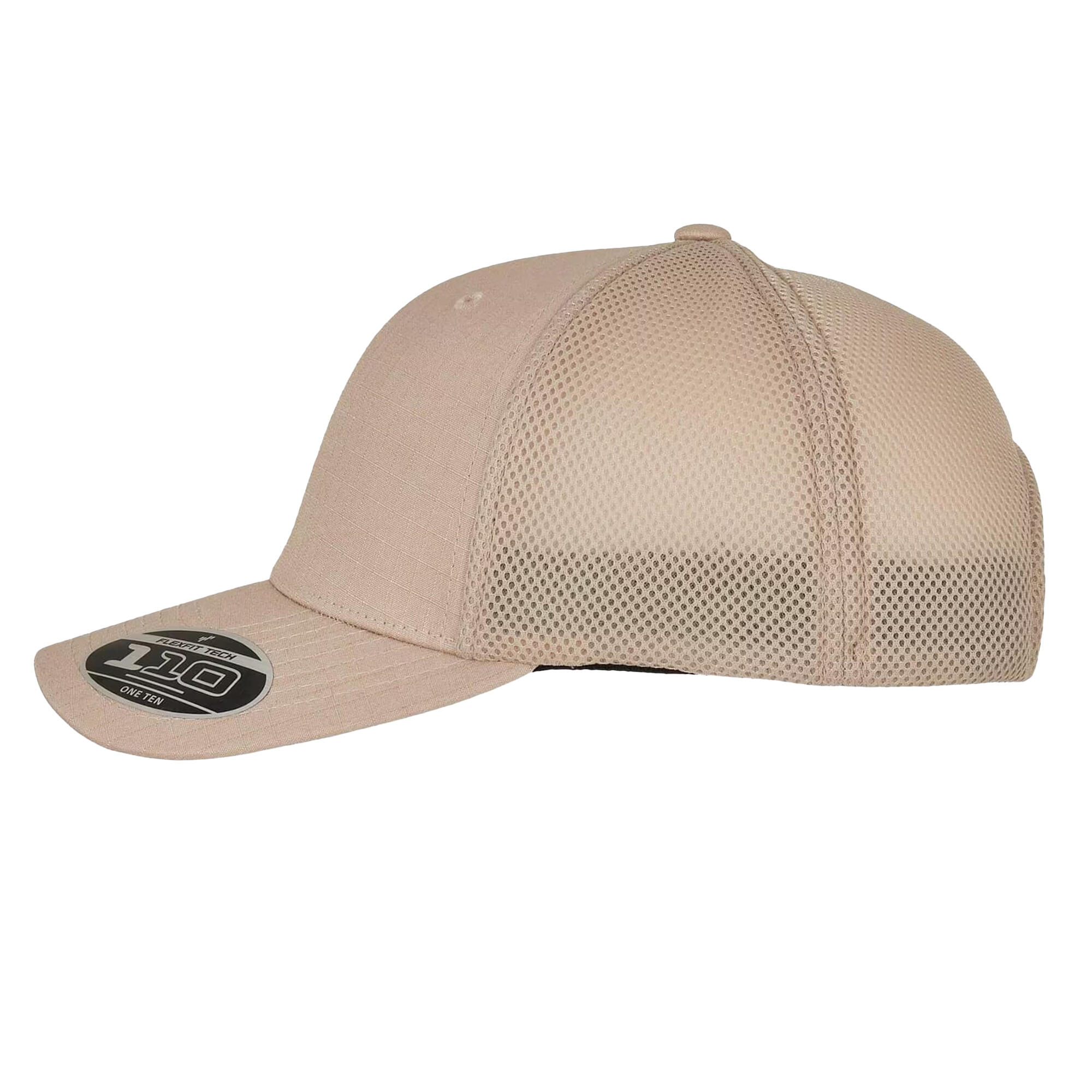 Cappellino Da Baseball Ricamato Flexfit 110 Kaki 3/4