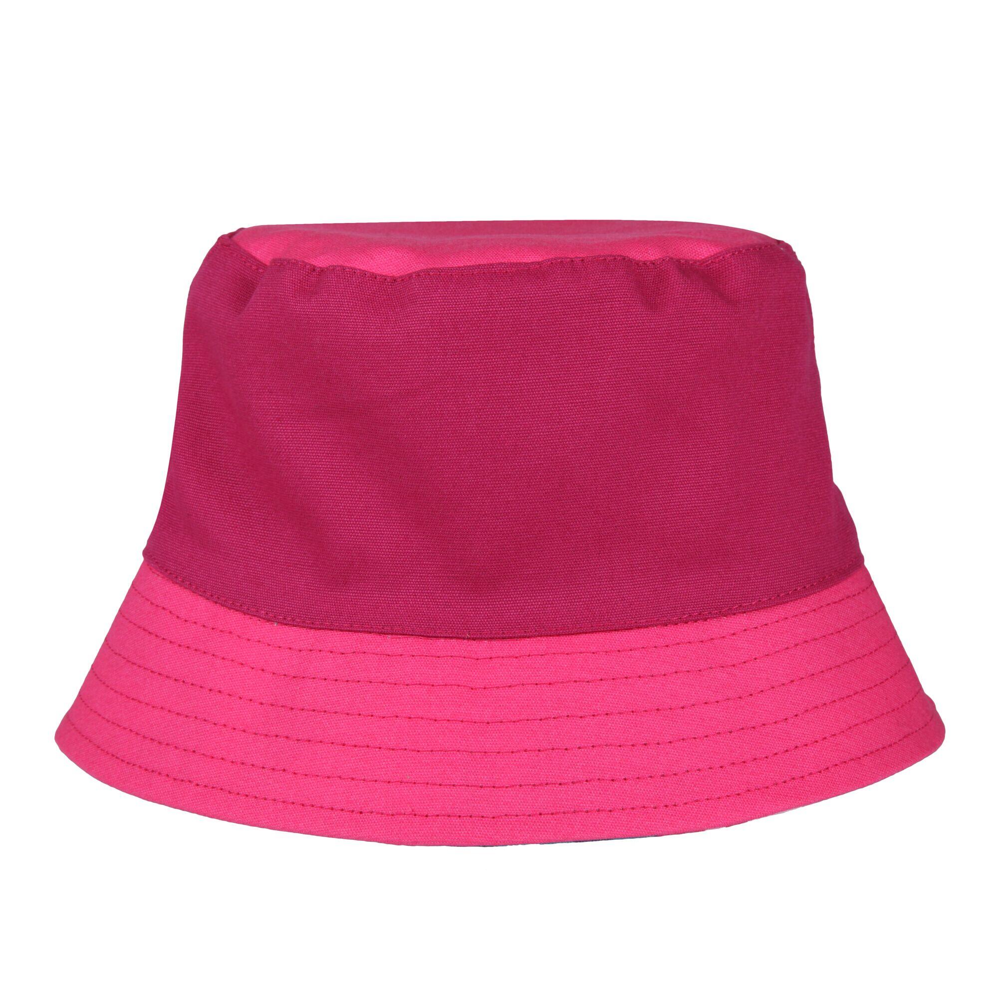 Childrens/Kids Flip Leaf Print Bucket Hat (Tahoe Blue/Pink Potion