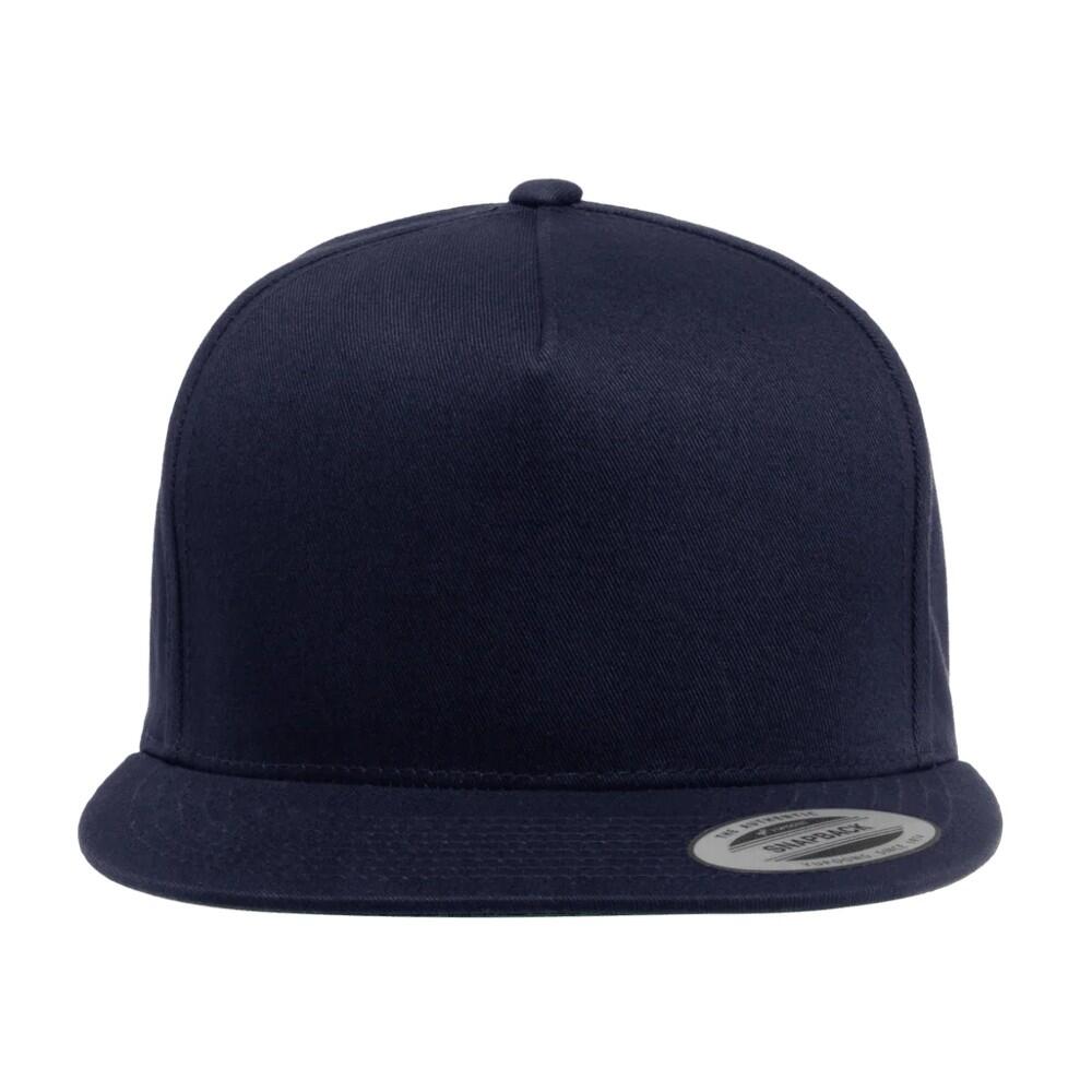 Boné de sarja de algodão com 5 painéis Snapback YP Classics (Azul Marinho) 3/3