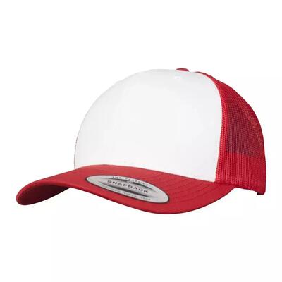Cappellino Da Camionista Flexfit Retro Marrone Kaki Bianco