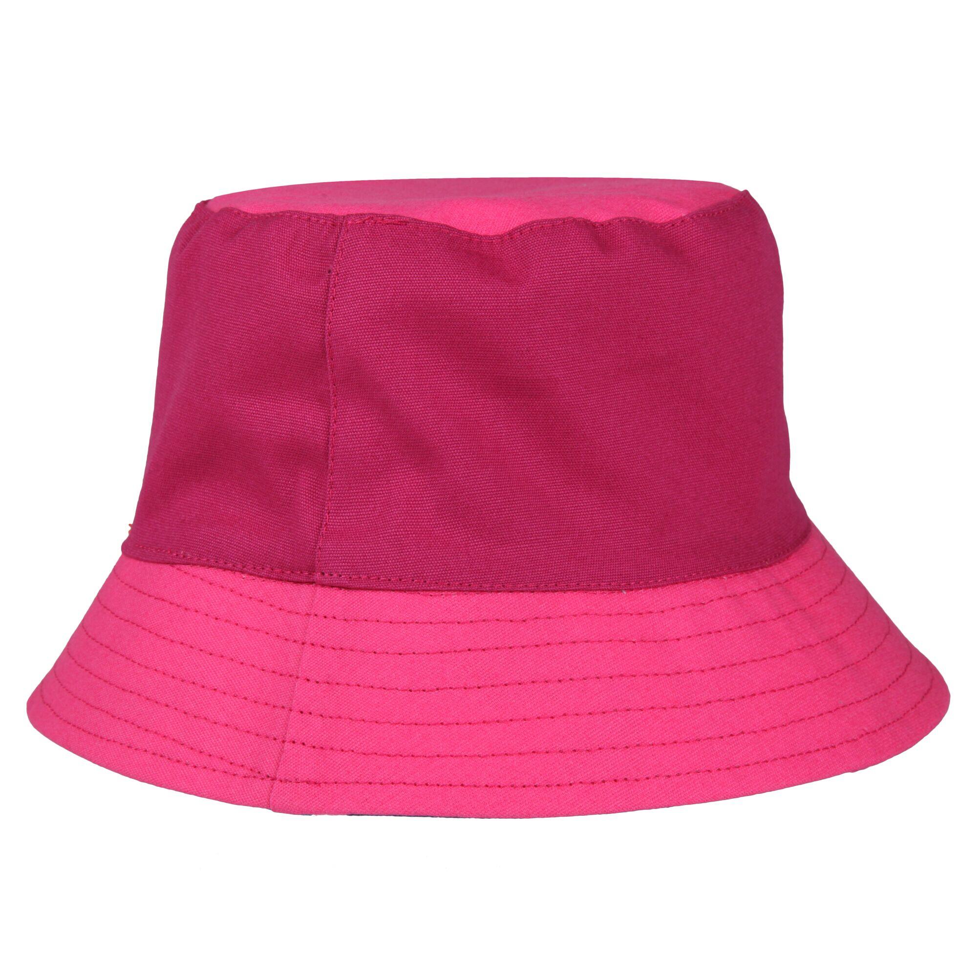 Childrens/Kids Flip Leaf Print Bucket Hat (Tahoe Blue/Pink Potion