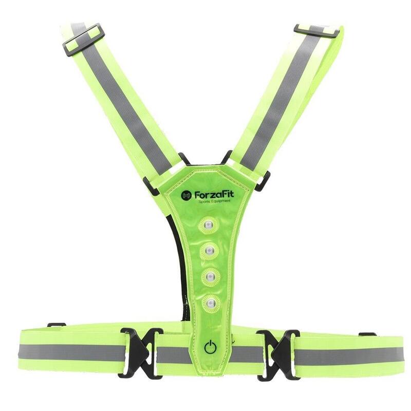 Vestă reflectorizantă de alergare - Iluminare LED - Galben fluorescent