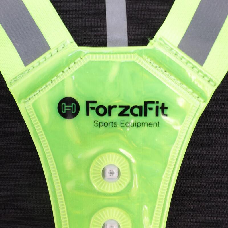 Gilet de running avec éclairage LED réfléchissant - Jaune fluo