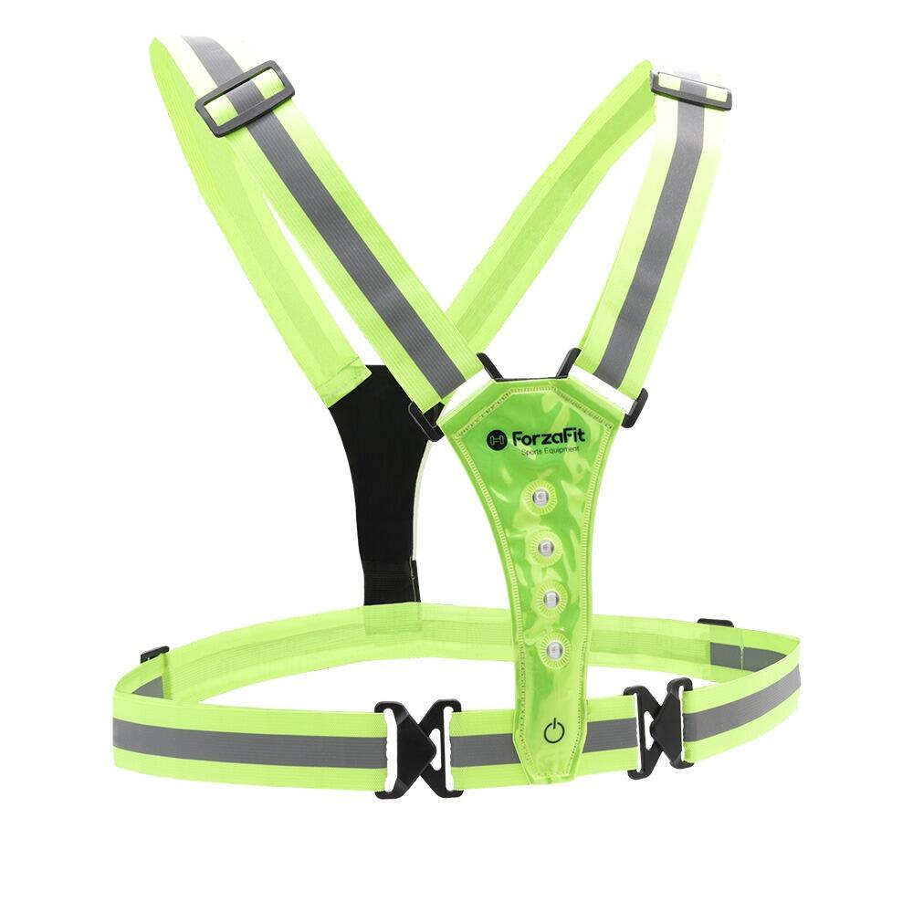Reflective Running Vest - LED Lighting - Fluorescent Yellow