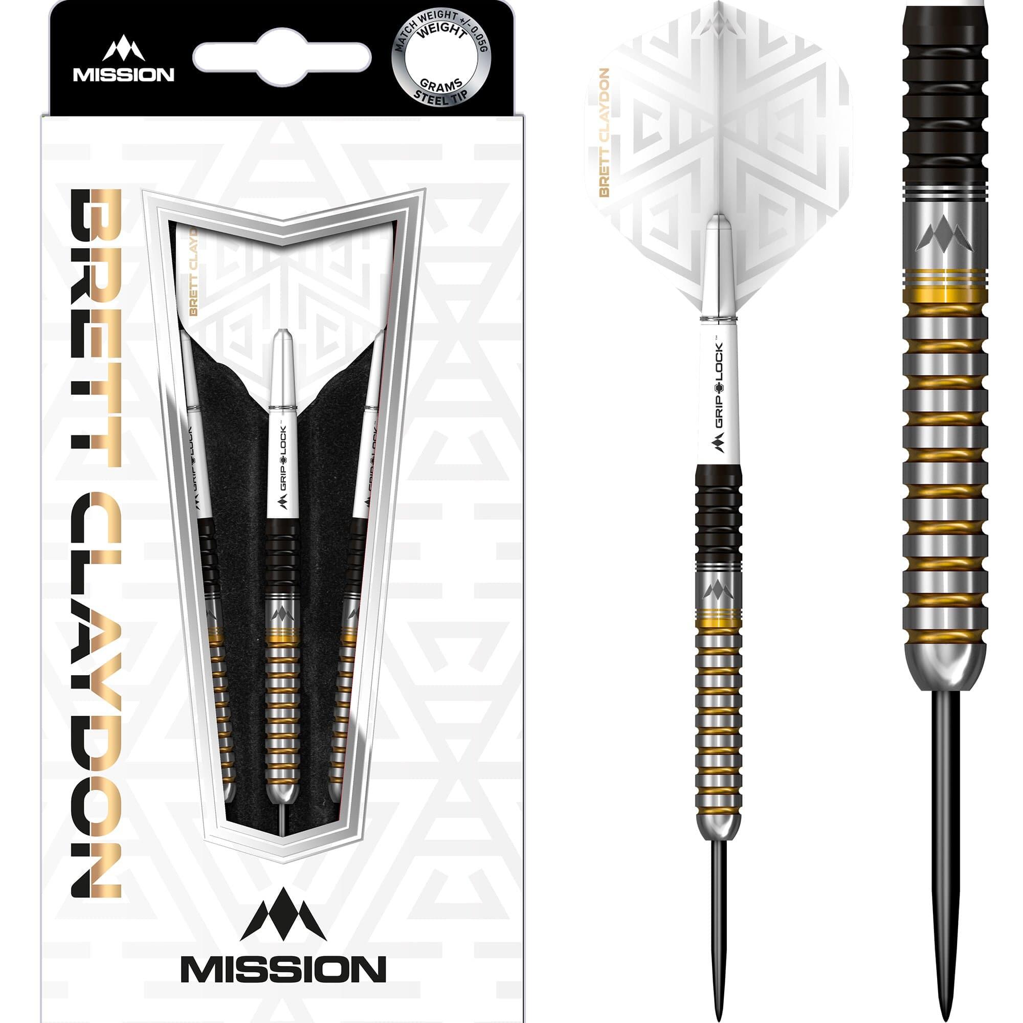MISSION Mission Brett Claydon Darts - Steel Tip - Black & Gold