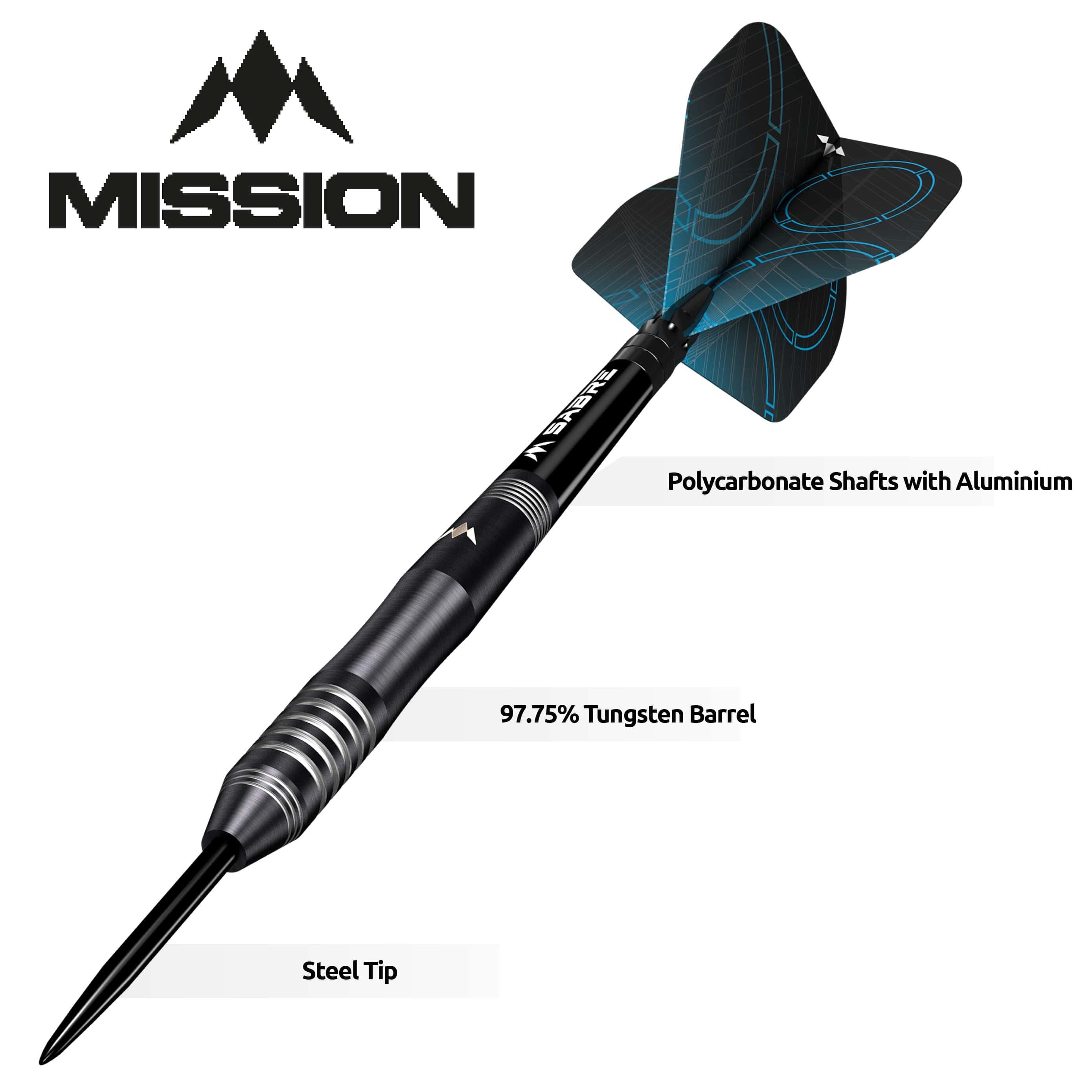 Mission Precision Darts - Steel Tip - 90% Tungsten - Black PVD 6/7