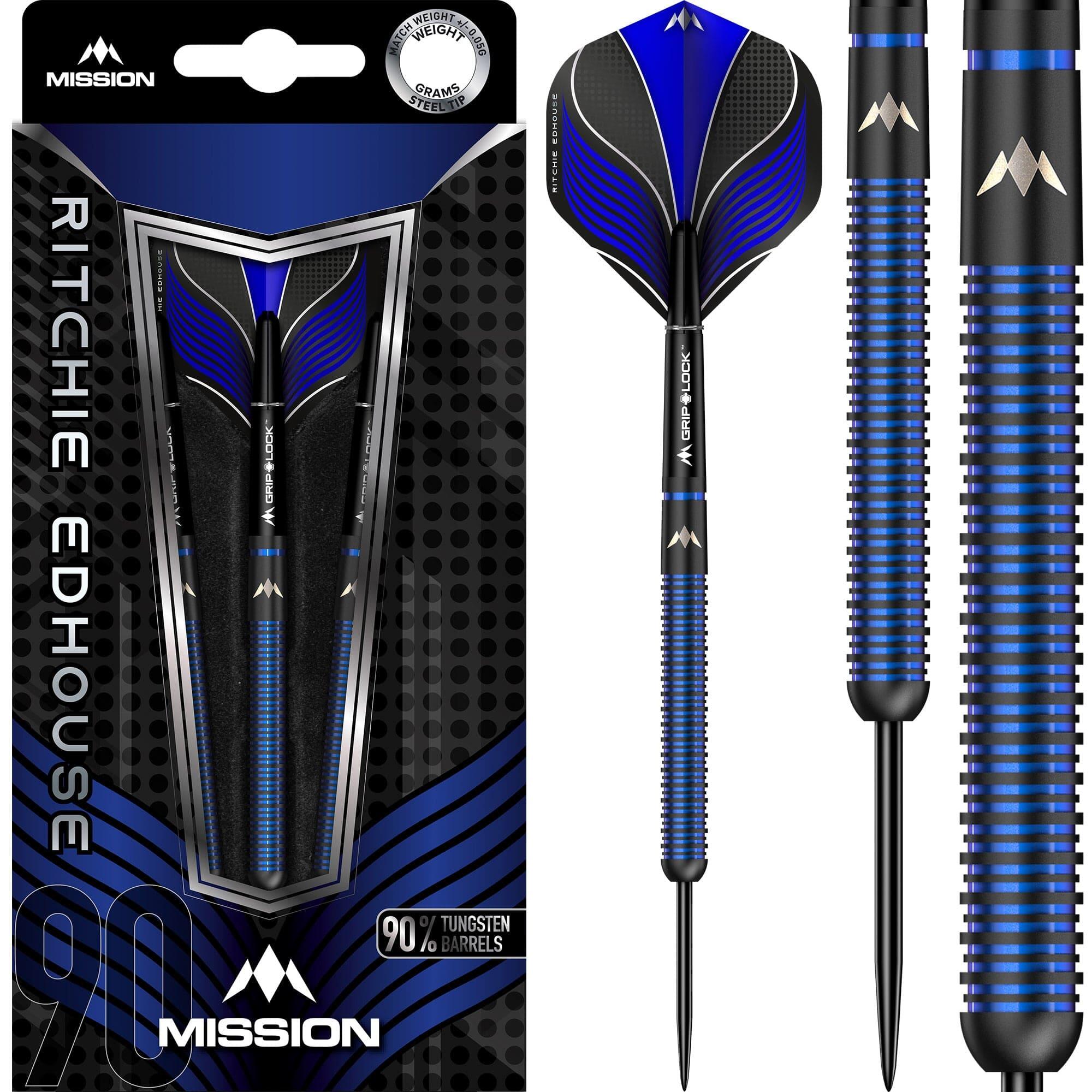 MISSION Mission Ritchie Edhouse Darts - Steel Tip -  90% - Madhouse - Black Titanium