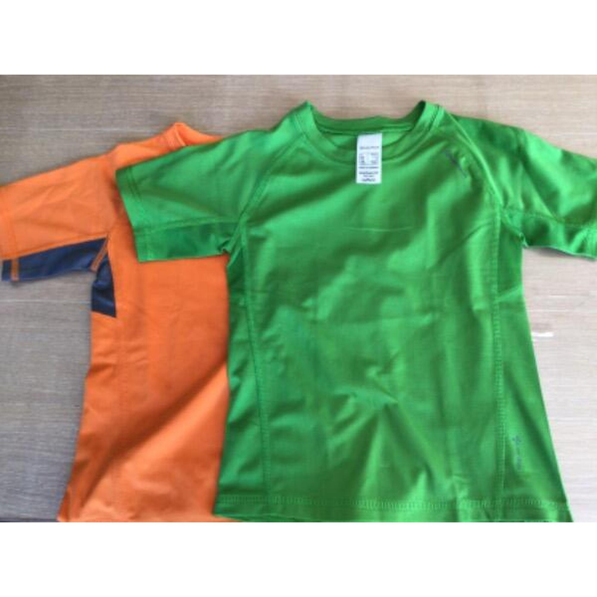 Entre Particuliers - T-shirt vert et orange quetchua sport