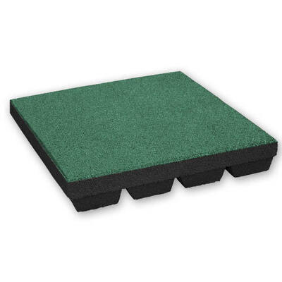 Rubber tegel 55 mm - 50 x 50 cm - groen - 4 stuks - 1m²
