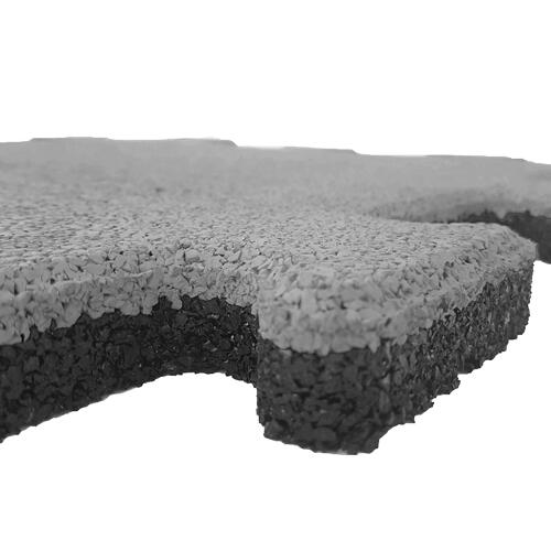 Piastrella in gomma 25 mm Sistema puzzle Pezzo centrale - 50x50 cm - Grigio 2/4