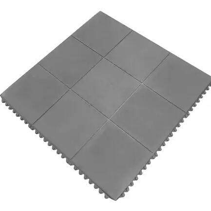Rubber tile 14mm Click system - 90 x 90 cm - Grey