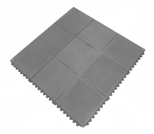 Piastrella in gomma 14mm Sistema a clic - 90 x 90 cm - Grigio