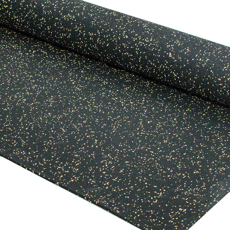 Pardoseală sportivă - Rolă de 12,5 m² - Grosime 6 mm - Negru / Galben