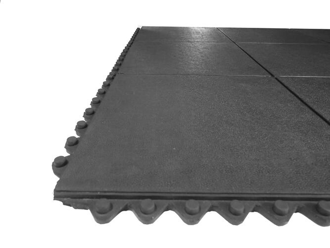 Baldosa de caucho de 14 mm con sistema de clic - 90 x 90 cm - Gris 5/6