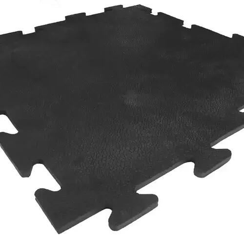 Rubber Tile 8mm Black - 50x50 cm - Puzzle System