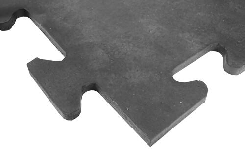 Tuile en caoutchouc noir 8 mm - 50 x 50 cm - Système de puzzle 3/3