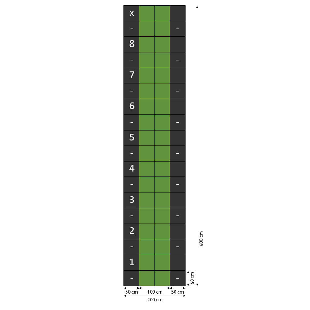 Sprinttrack Combi Tegels - 9 x 2 meter 4/7