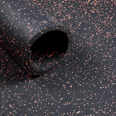 Pavimento sportivo - Rotolo da 125 m2 - Spessore 6 mm - Nero / Arancio