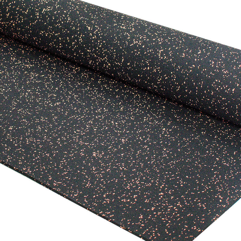 Pardoseală sportivă - Rolă de 12,5 m² - Grosime 6 mm - Negru / Portocaliu