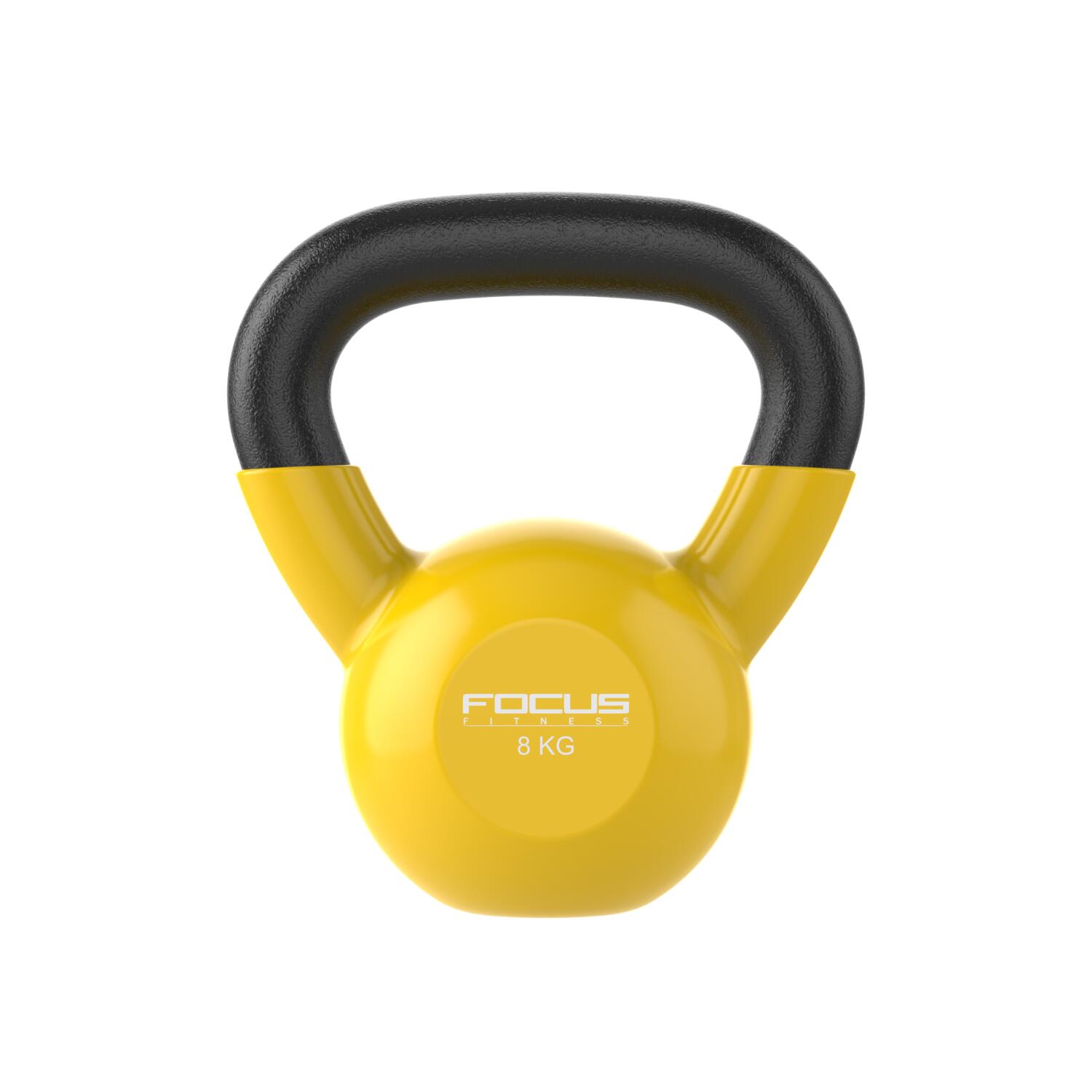 FOCUS FITNESS Kettlebell Vinyl - 8 kg - Gelb