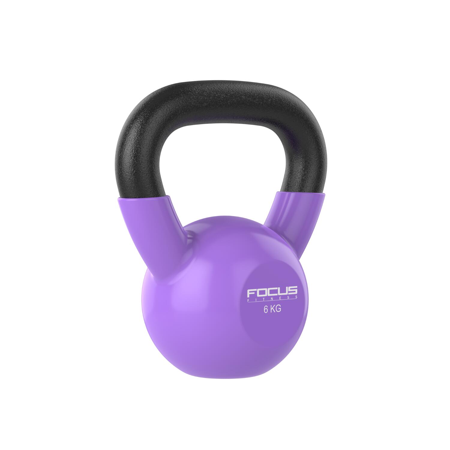 Kettlebell Vinyl - 6 kg - Paars 2/6