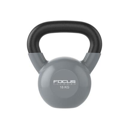 Kettlebell Vinyl - 18 kg - Grijs