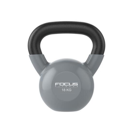 Kettlebell Vinyl - 18 kg - Grijs