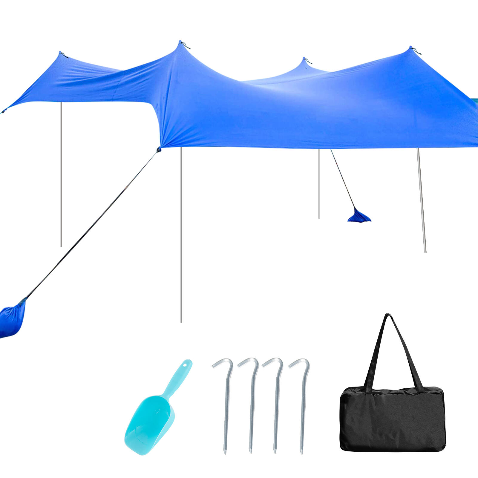 2-Size Beach Sunshade Canopy with Sandbags & Carry Bag for Beach, Trip