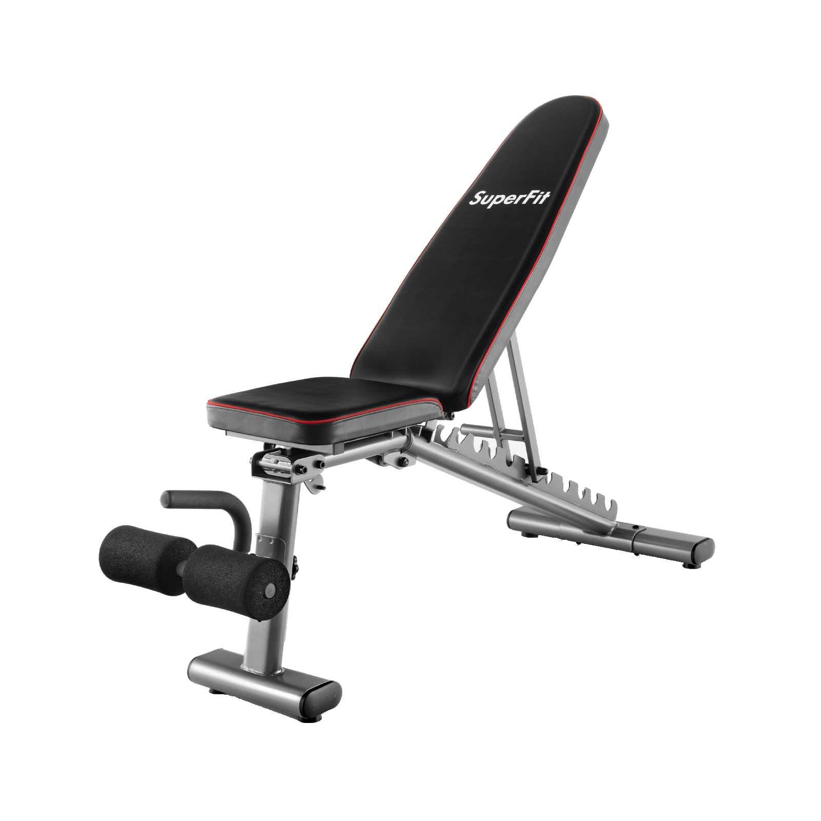 Adjustable Commercial Fitness Bench with 2 Transport Wheels 300 KG