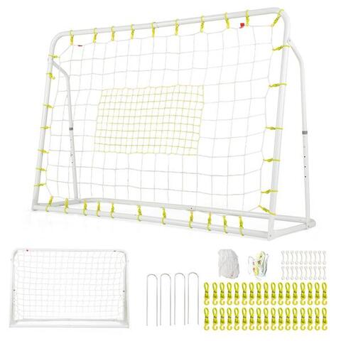 2-in-1 Kids Soccer Rebounder and Soccer Goal with Rebound Net and Soccer Net