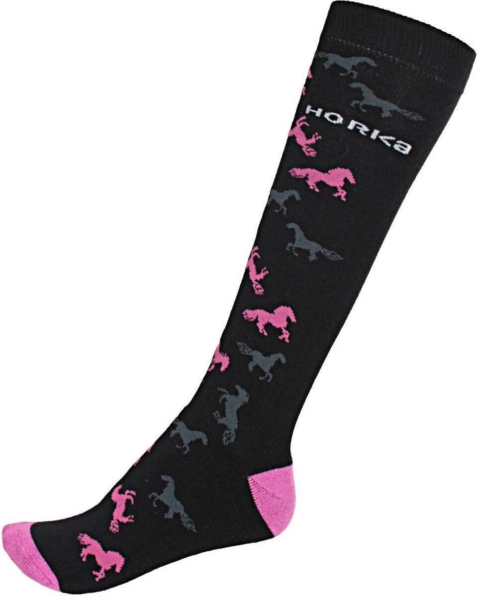 Chaussettes d'équitation Horka - Noir Rosa 2/2
