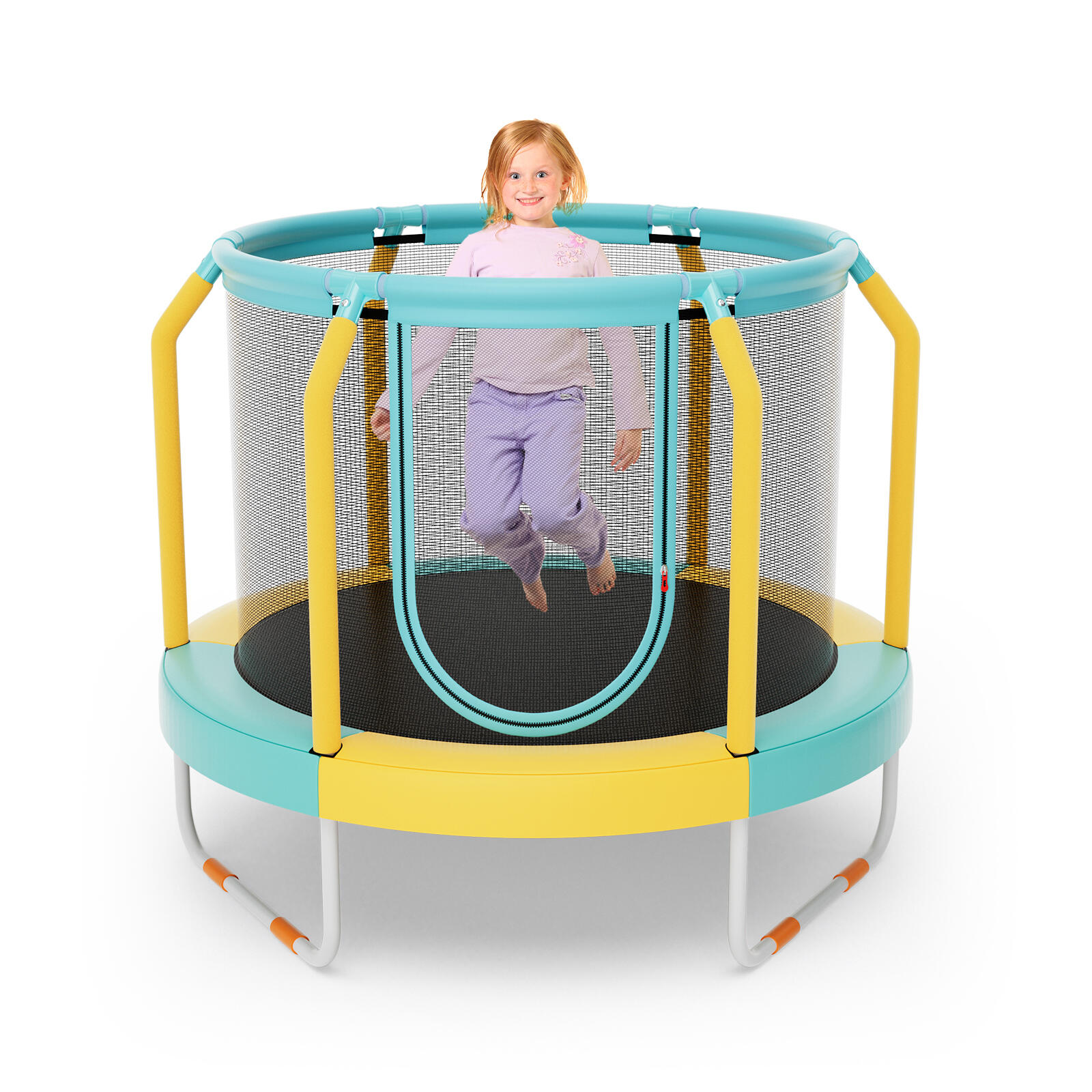 Recreational Trampoline with Heavy-duty Metal Frame for Kids