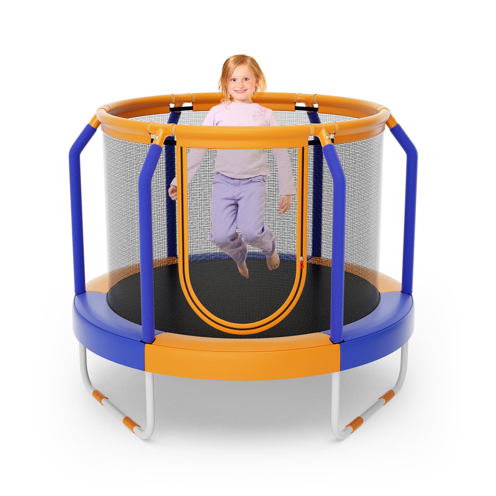 Recreational Trampoline with Heavy-duty Metal Frame for Kids