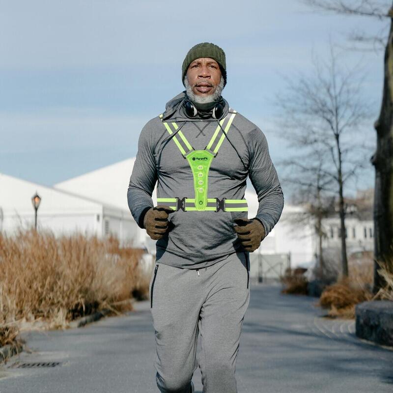Gilet de running avec éclairage LED réfléchissant - Jaune fluo