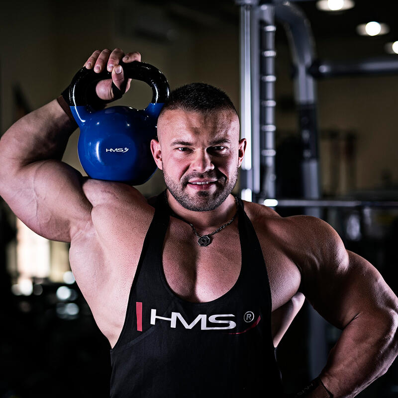 Kettlebell din fontă acoperit cu vinil KNV HMS