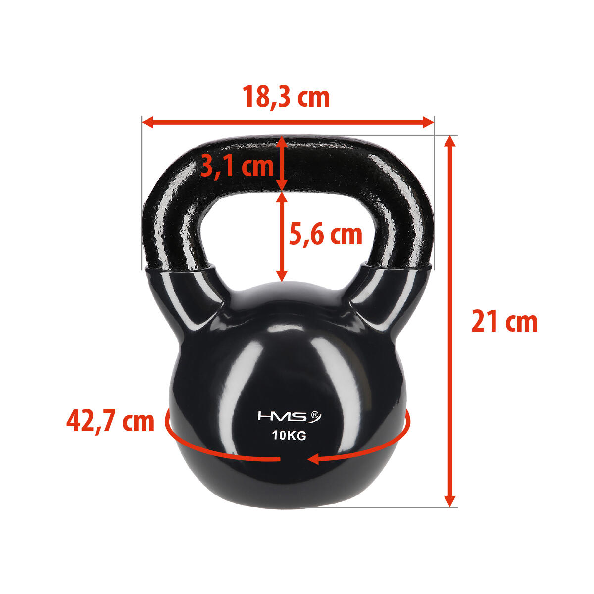 Kettlebell en fonte avec revêtement vinyle KNV HMS 3/7