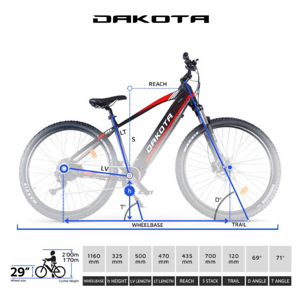 Urbanbiker Dakota | Ebike Montaña | Autonomía 200KM | 27"