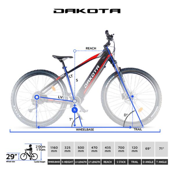 Urbanbiker Dakota | Ebike Mountainbike | Reichweite bis zu 140KM | 27,5" 6/8