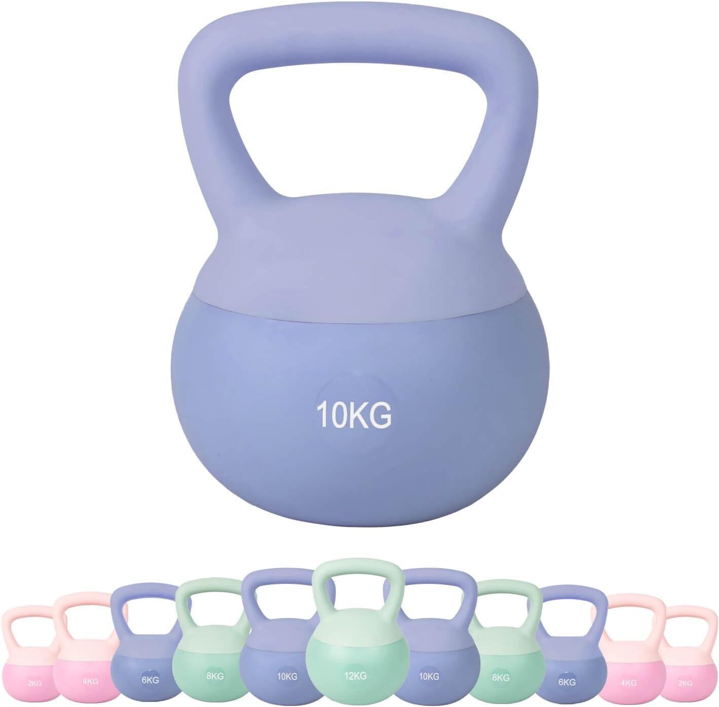 OZIO FITNESS Kettlebell Pesa Rusa PVC Suave Elástico 10 kg Azul Fitness