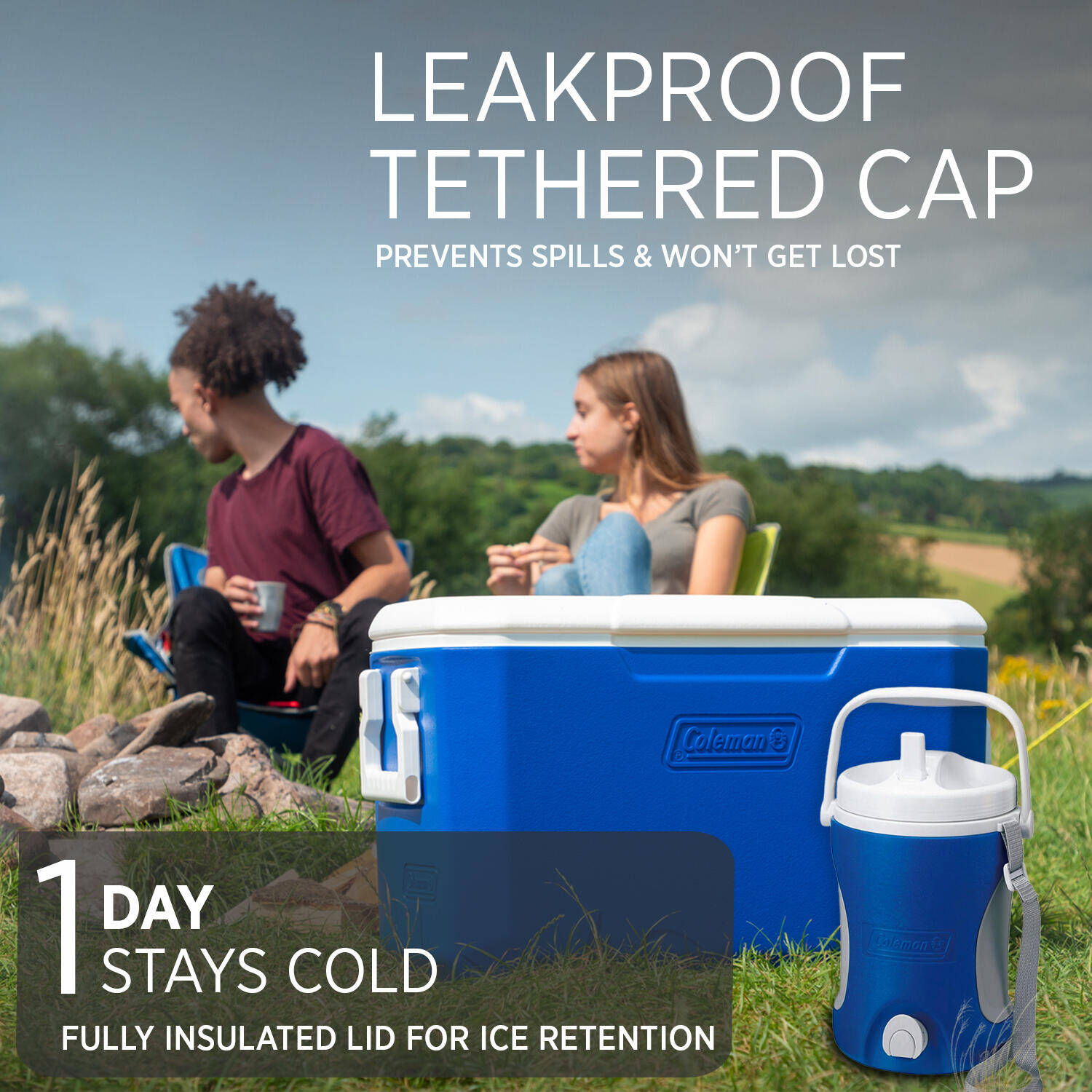 Coleman Performance Jug Cooler, 3.8 L, small Ice Box, Water Cooler Dispenser, Beverage Ice Bucket -  3