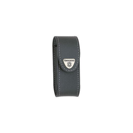 Etui cuir noir avec clip pivotant - Victorinox