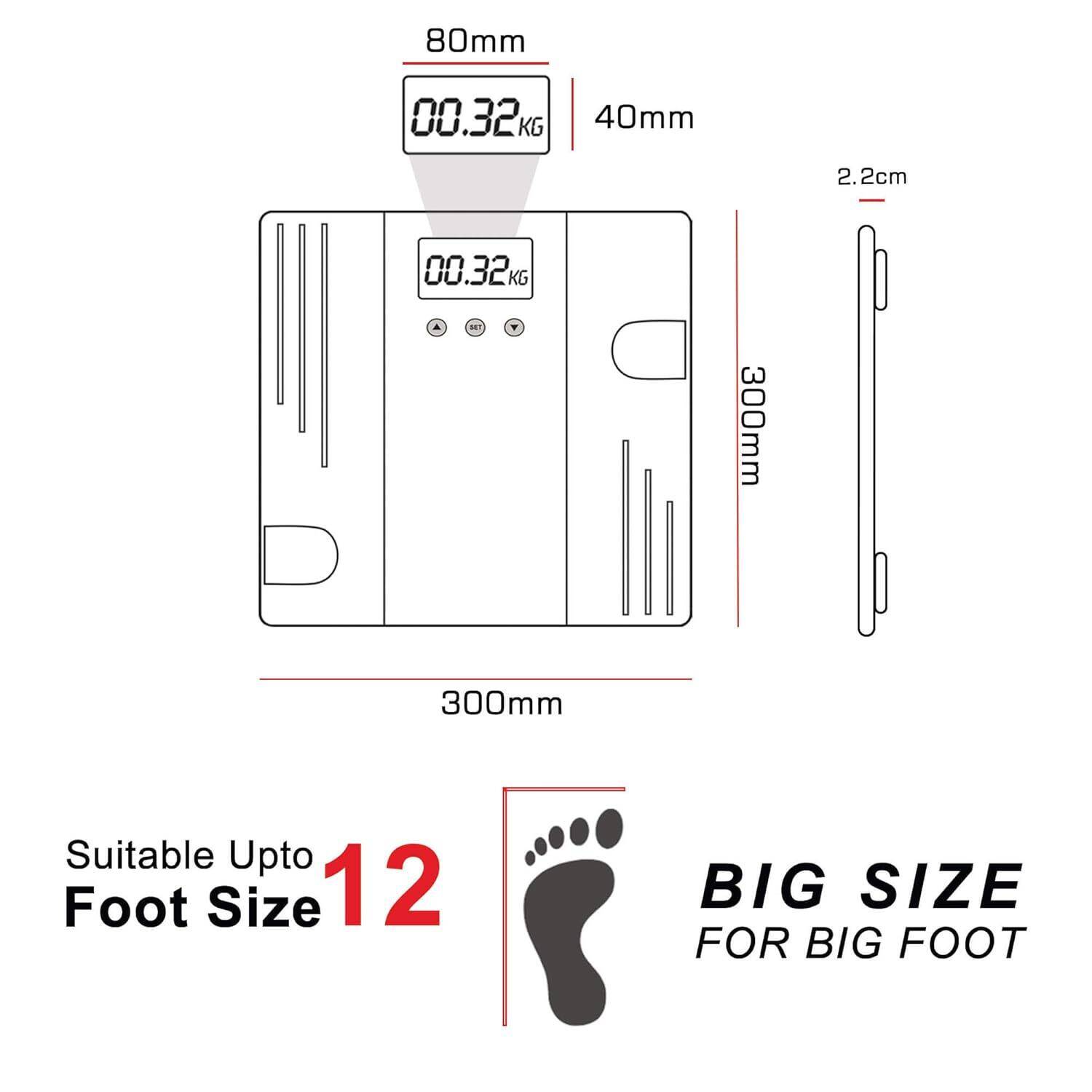 PowerMax Fitness® Multi-User Digital Body Fat Scale - Smart BMI & Weight Scale, Body Composition Analyser with 12 User Memory, Human Body Capacity (Model: BCA-07) -  4