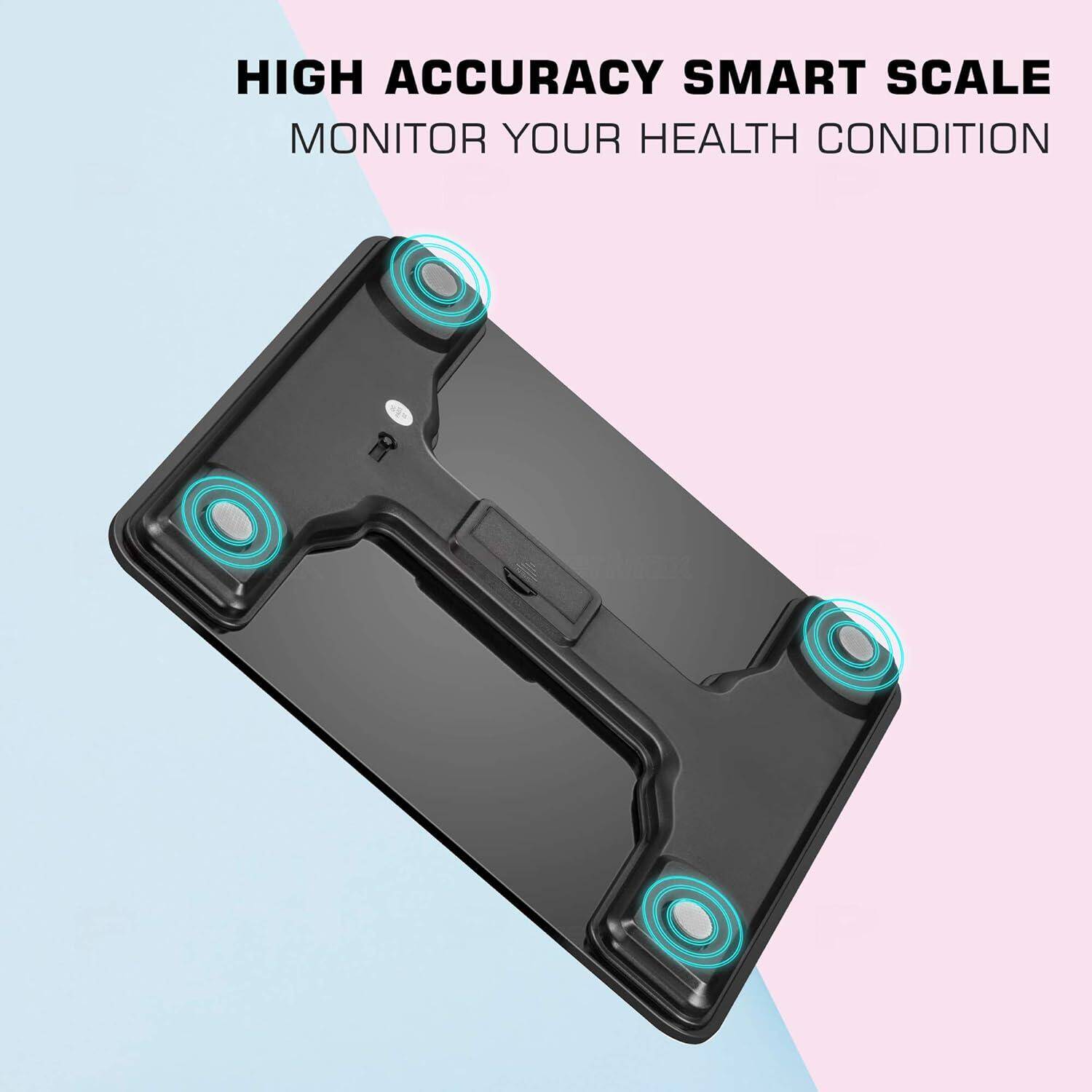 PowerMax Fitness® Multi-User Digital Body Fat Scale - Smart BMI & Weight Scale, Body Composition Analyser with 12 User Memory, Human Body Capacity (Model: BCA-07) -  5